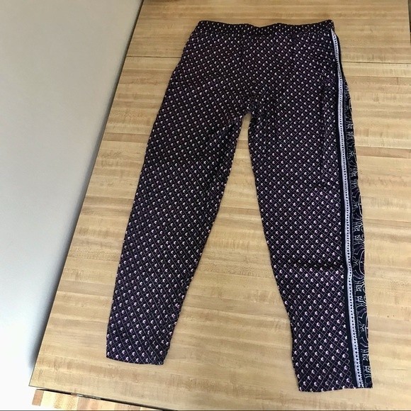 WHITE HOUSE BLACK MARKET Tapered Ankle Pants Purple Elastic Drawstring Size 8 - Picture 5 of 6